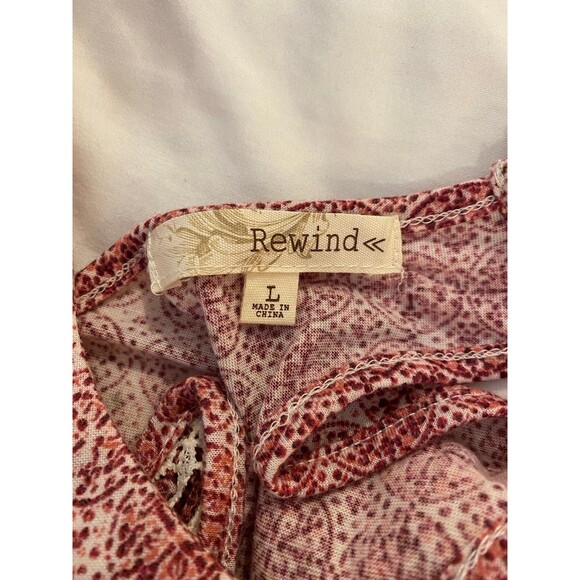 Rewind Blouse Size Large  Halter Collar Neck w/keyhole Lace Front Boho Western - Picture 7 of 9